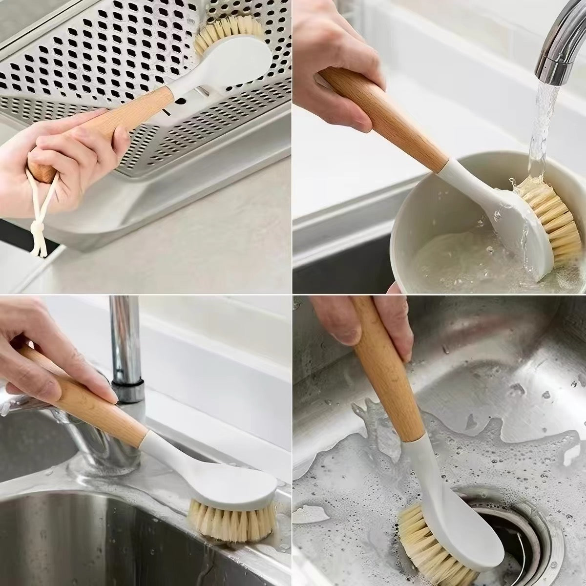 Long-handled pot brush
